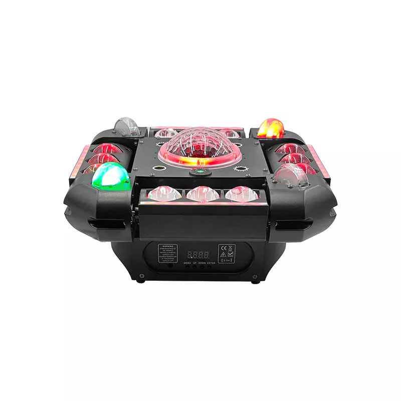 Storm Magic Ball Light 100W 16/64 DMX 20° Angle Red Green Laser Multi LED Stripe Strobe Voice Auto Master-slave Stage Fixture Mixed Lamps Laser Strobe Lights Indoor Party Lighting Device Multi-channel Professional Light Stage Performance Equipment