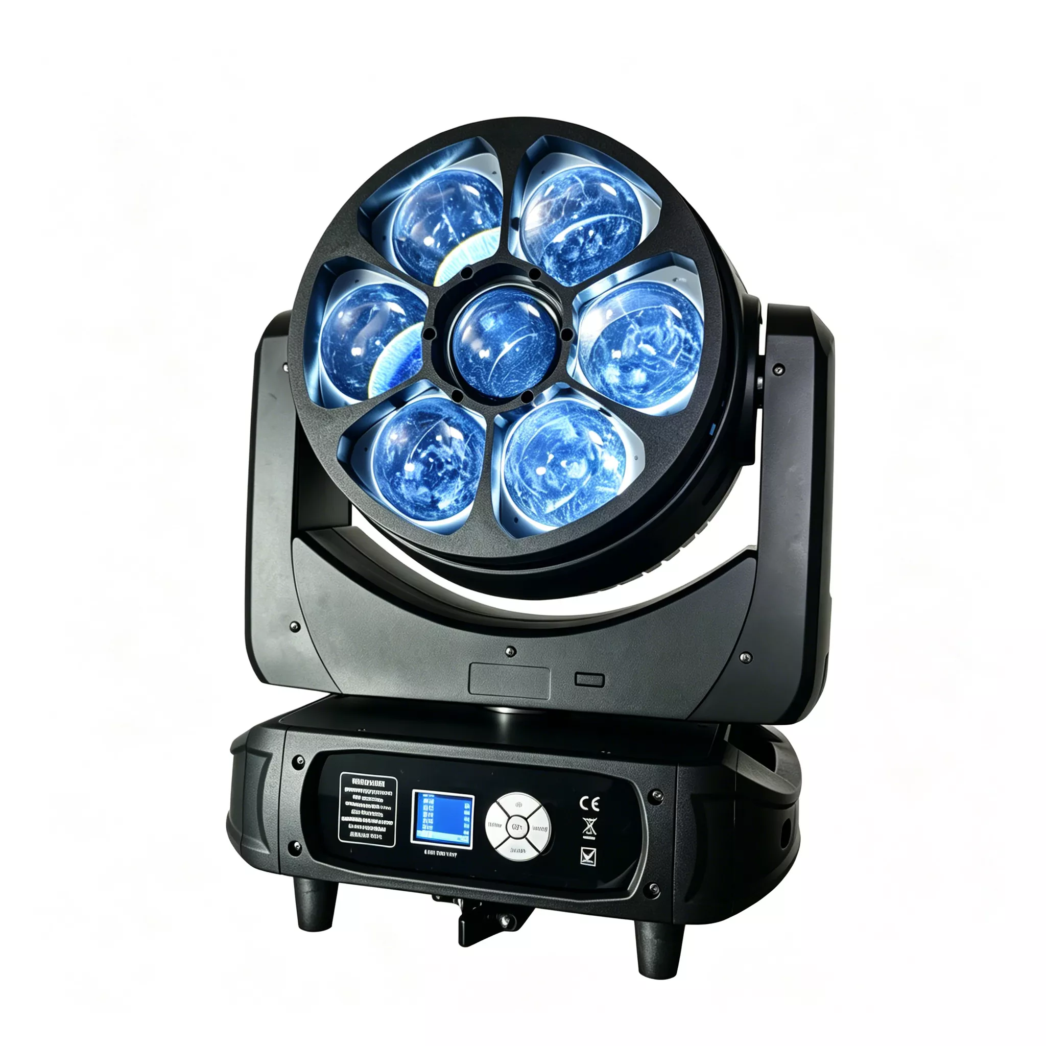 7*60W RGBW Bee Eye Wash Moving Head 500W 50000H 6-50° Zoom 540°Pan 270°Tilt 51/23/35 DMX Channels 3pin XLR IP20 LCD Stage Lighting Fixture LED Beam Wash Light Indoor Performance Lamp Static Dynamic Professional Stage Projector Entertainment Equipment