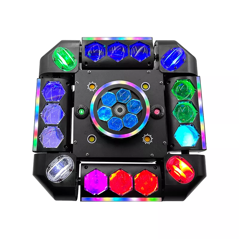 1 (8) Storm Bee Eye Moving Head 150W AC90-240V 18/66 DMX 20° Angle Red Green Laser Multi LED Light Strip Strobe Stage Lighting Fixture Signal Adjustable Brightness Strobe Lamp Integrated Bee-eye Laser Strip Lights Professional Entertainment Light Multi-beam Projection Performance Indoor Party Stage Equipment