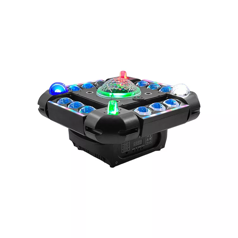 Storm Magic Ball Light 100W 16/64 DMX 20° Angle Red Green Laser Multi LED Stripe Strobe Voice Auto Master-slave Stage Fixture Mixed Lamps Laser Strobe Lights Indoor Party Lighting Device Multi-channel Professional Light Stage Performance Equipment