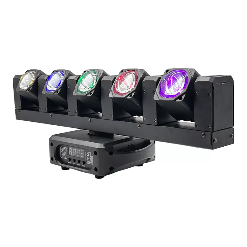 1 (8) Mini Five-finger Moving Head 150W AC90-240V 17/22/33/48 DMX RDM 5x20W RGBW 6x5W Golden LED 0-100% Dimming Stage Light Dynamic Effects Professional Performance Fixture Indoor Stage Equipment Entertainment Lamp for KTV Party Show Concert Club Events
