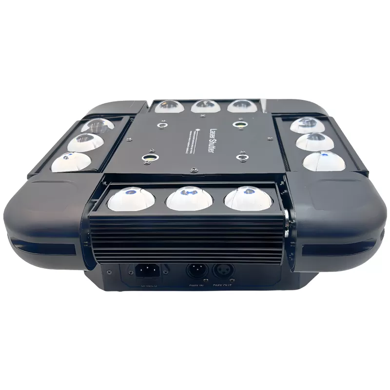 1 Four Head Snowstorm Stage Light 160W 12*10W RGBW RG Laser 5° Beam Ultra Smooth Full Dimming Strobe Effect Fixture Dynamic Light Show Program Equipment Indoor Club Party Performance Lighting Lamp for Banquet Nightclub Large Private Room Fashion Performance Show Events Mini Stage