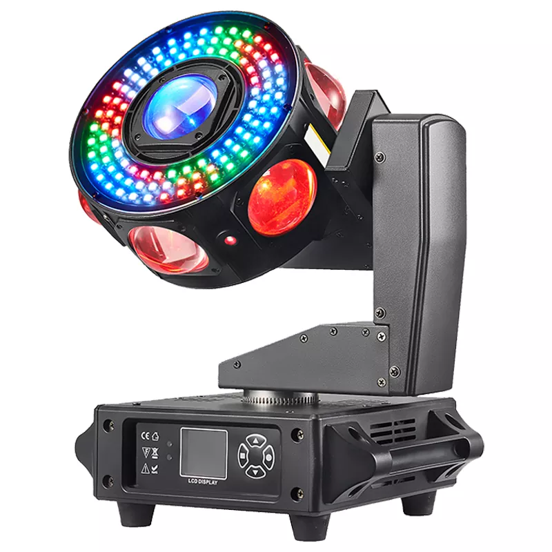 Radiant Fiery Shooting Star Moving Head Light 120W Triple Laser RGBW 108 Strip LED Stage Fixture Multi Layer Color Beam Laser Strobe Combination Effect Lamp Indoor Performance Unit for Festival Event Nightclub Wedding Stage  Banquet Party Disco