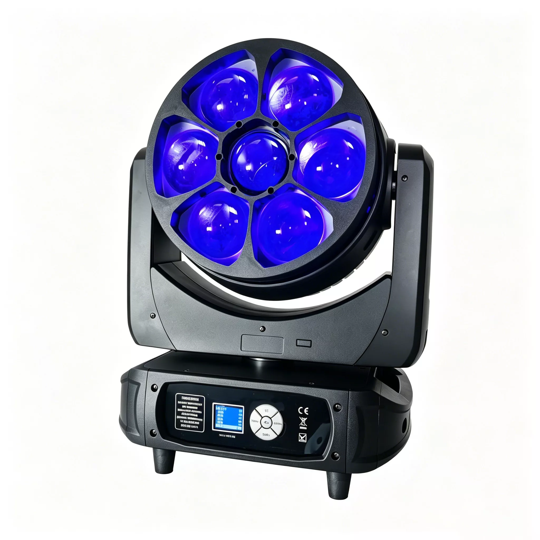 7*60W RGBW Bee Eye Wash Moving Head 500W 50000H 6-50° Zoom 540°Pan 270°Tilt 51/23/35 DMX Channels 3pin XLR IP20 LCD Stage Lighting Fixture LED Beam Wash Light Indoor Performance Lamp Static Dynamic Professional Stage Projector Entertainment Equipment
