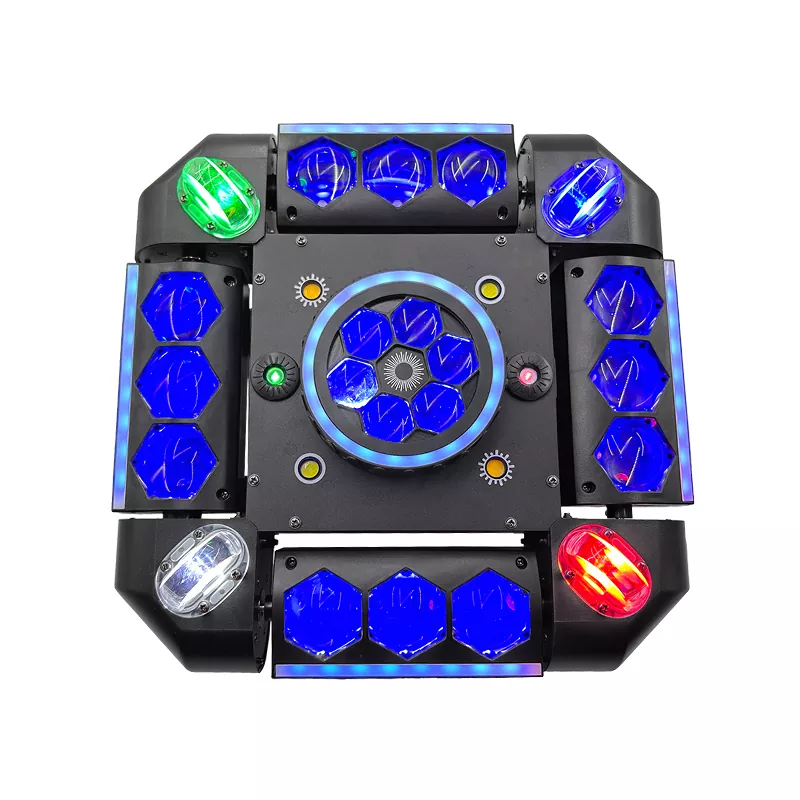 1 (9) Storm Bee Eye Moving Head 150W AC90-240V 18/66 DMX 20° Angle Red Green Laser Multi LED Light Strip Strobe Stage Lighting Fixture Signal Adjustable Brightness Strobe Lamp Integrated Bee-eye Laser Strip Lights Professional Entertainment Light Multi-beam Projection Performance Indoor Party Stage Equipment