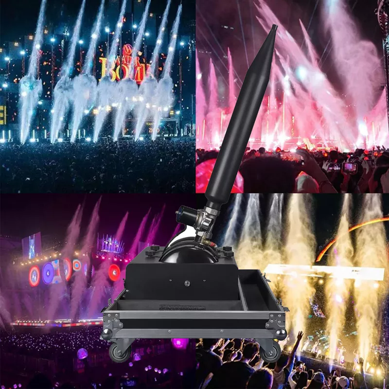 2-in-1 Water Cannon & Confetti Machine/Jet & Streamer Launcher Integrated Flight Case DMX512 Manual Control Compressed Air Powered Stage Event Equipment IPX5 Rainproof Outdoor Music Festival Machine Large Show Performance Device