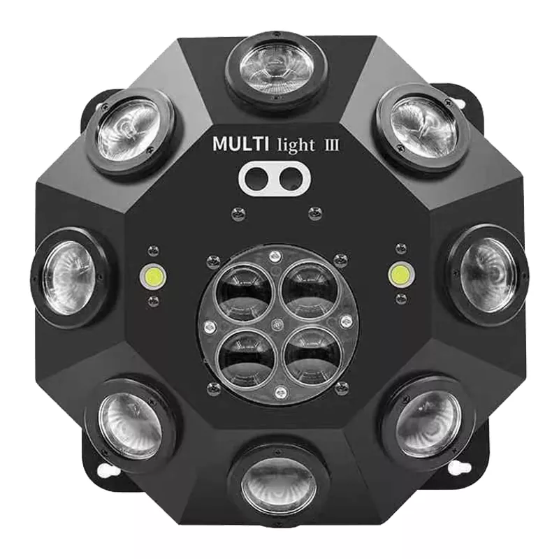 1 Super 5in1 LED Effect Stage Light 200W Laser Beam Strobe Bee Eye Pattern Super Smooth Dimming Rotary Effect Fixture Bar Disco Dance Hall Mini Stage Unit for Youth Disco Live Music Dance Studio Mini Performance Club Rental Booth Party Zone