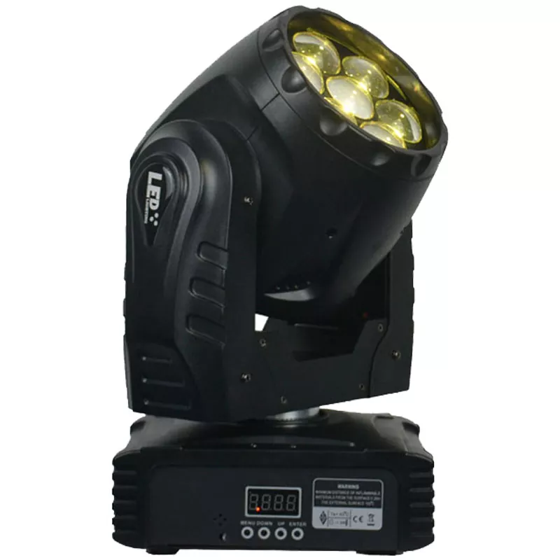 10 7*15W RGBW LED Zoom Wash Moving Head 95W 5/16 DMX LED Display IP20 Stage Light 50000H Long Lifespan Wide Wash Lighting Equipment Indoor Party Rental Lamp for Live Performance Dance Studio Talent Show Fashion Shoot Banquet Wedding Venue Stage