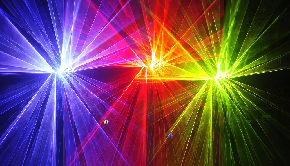 6-Heads RGB Animation Laser Light 6-Beam Array 20KPPS Scanner DMX512 12CH/60CH Control Analog Modulation IP61 Dustproof Class 4 Laser Stage Lighting Projector DMX/Sound/Auto/ILDA Modes PC Control Club Bar Party Show Lighting Equipment