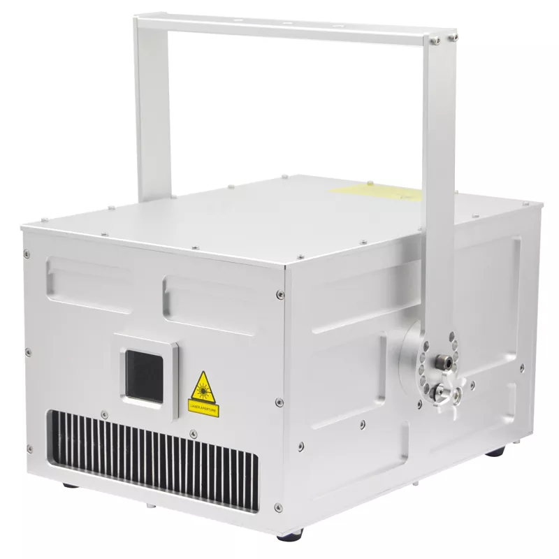 11 IP65 Outdoor RGB Laser Projector 10W/15W Dual-layer Structure Big Radiator 40KPPS 60° High-precision Scanner Analog Linear Dimming LCD Touch ILDA DMX FB4 Multi Safety System Wide Temp Stage Light Indoor Outdoor Fixture Small Beam for Landscape Stage Events