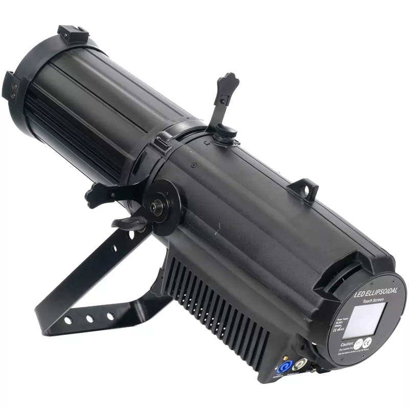 200W 300W COB RGBW CW WW LED Profile Spotlight Manual Zoom 50000H Lifespan 12-30/25-50Deg Aspheric Lens Four Dim Curves RDM DMX Master-Slave IP20 Aluminum Stage Lamp Studio Light for Wedding Gallery Commercial Stage Lighting Unit