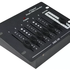 1321 (2) 6/16CH DMX Controller Compact Portable DC9V PP3 Battery Dual Power Master Slider Channel Extension 3Pin Female DMX Connector Power Memory Lightweight Easy Operation Portable Lighting Console Mini Stage Controller Lighting Console for Mobile Lighting Applications