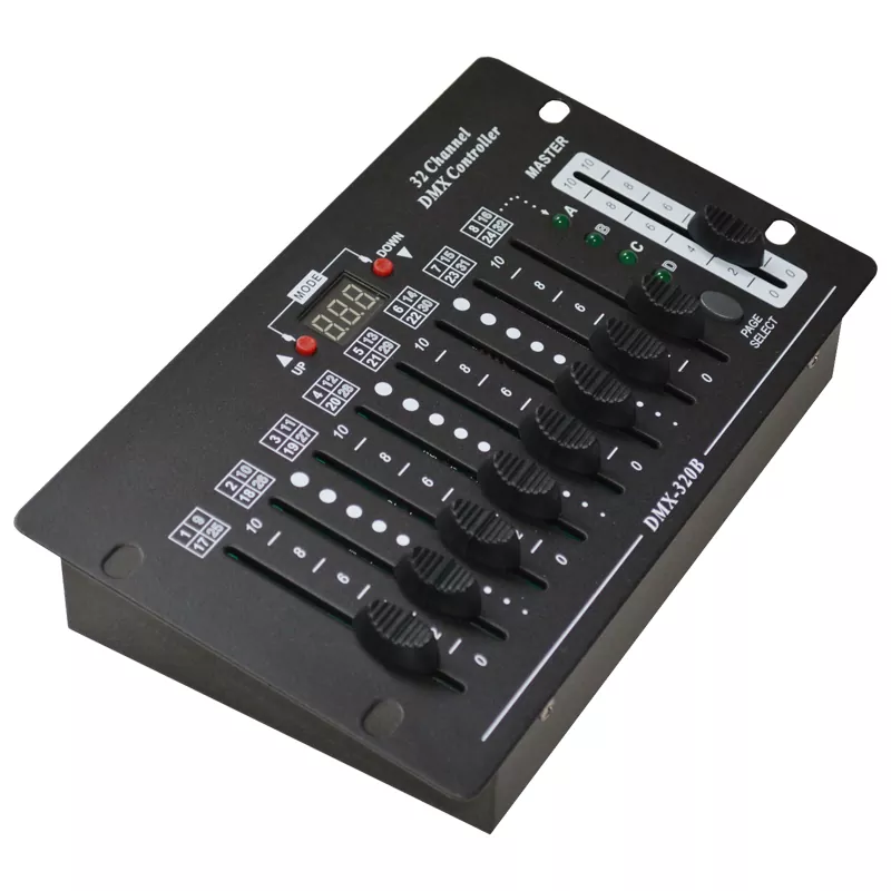 1351-02 Rear panel close‑up,3‑pin female dmx output port and dc9v power jack
