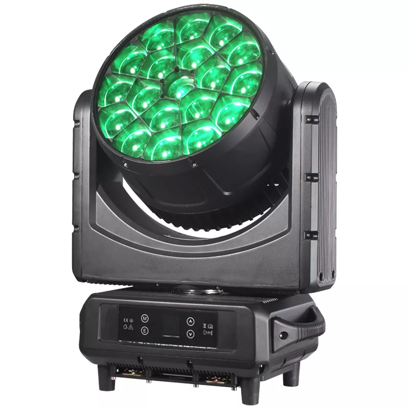 14 19*40W RGBW LED Moving Head Light Bee Eye Wash Zoom 820W 50000H Lifespan IP65 7°-45° Zoom 540°X 220°Y DMX RDM ARTNET USB Multi Channels LCD Touch Stage Fixture CCT 2500-10000K Single Control Lighting Device Die-cast Aluminum Housing Performance Light Precise Integrated Optics Stage Moving Head