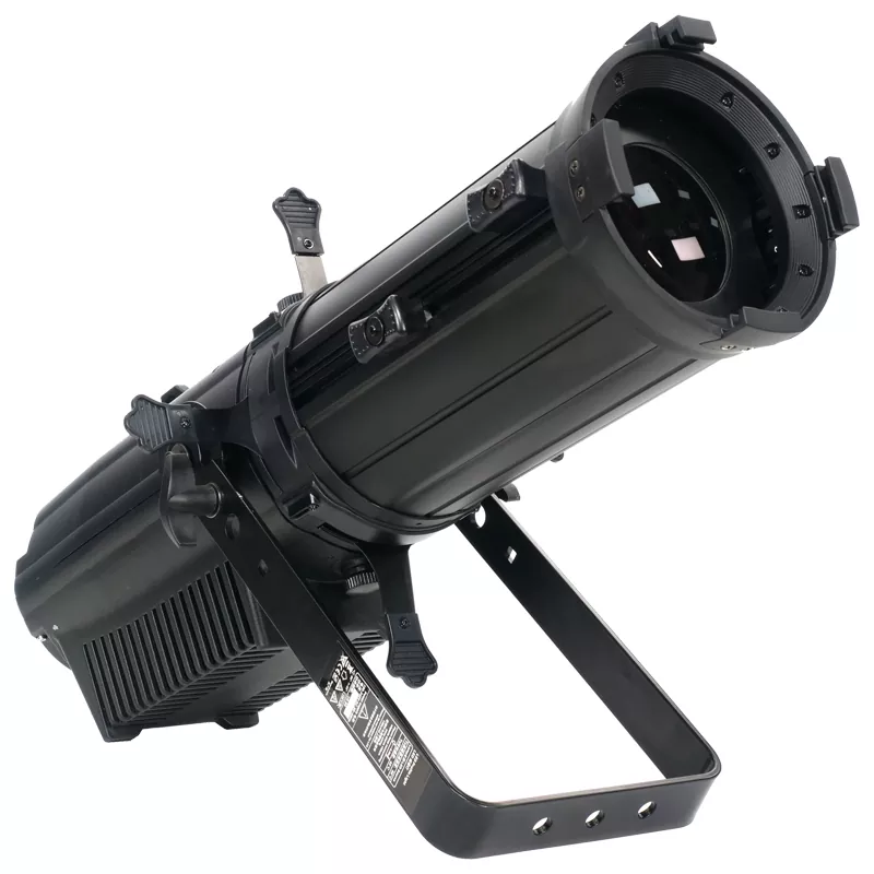 200W 300W COB RGBW CW WW LED Profile Spotlight Manual Zoom 50000H Lifespan 12-30/25-50Deg Aspheric Lens Four Dim Curves RDM DMX Master-Slave IP20 Aluminum Stage Lamp Studio Light for Wedding Gallery Commercial Stage Lighting Unit