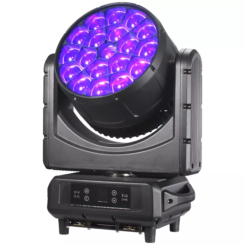 15 19*40W RGBW LED Moving Head Light Bee Eye Wash Zoom 820W 50000H Lifespan IP65 7°-45° Zoom 540°X 220°Y DMX RDM ARTNET USB Multi Channels LCD Touch Stage Fixture CCT 2500-10000K Single Control Lighting Device Die-cast Aluminum Housing Performance Light Precise Integrated Optics Stage Moving Head