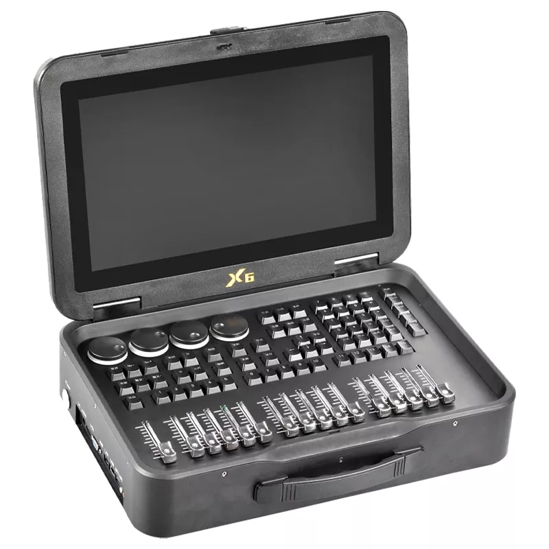 2 BATON-X6 Foldable Portable Lighting Console Independent Patent Linux OS Intel CPU 4G RAM 120G SSD 15.6Inch BOE Touch UPS 3072DMX ART-Net 8192CH Multi-Language Stage Controller One-Click Lightshow Programming Unit Performance Hardware Multi-Function Control Equipment