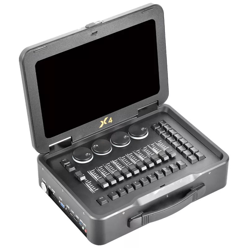 2 BATON-X4 Foldable Compact Lighting Console Custom Industrial Mainboard Intel CPU 4G RAM 128G SSD 11.6Inch Capacitive Touch UPS 2048DMX Art-Net 4096CH RDM Wireless Remote Controller Stage Hardware Multi-Function Light Desk Indoor Outdoor Compact Event Lighting Device