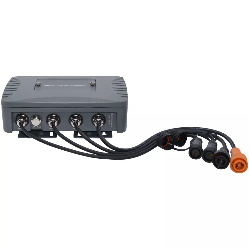 2/4/6 Way RDM Distributor Bidirectional Transfer Full Electrical Isolation Waterproof XLR Independent Driver LED Indicator Cast Aluminum UV Resist Wide AC88-256V Outdoor DMX Amplifier Multi-Channel Outdoor RDM Splitter DMX512 Amplifier for Landscape Event Light Outdoor Professional Lighting Equipment