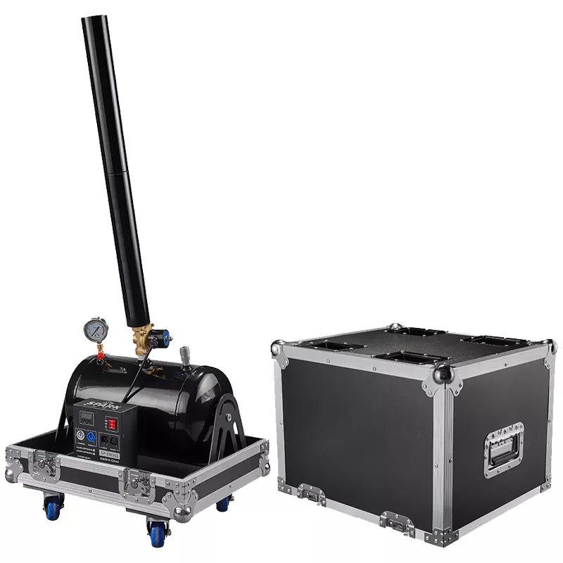 DMX512 Large Confetti Cannon Machine Blaster 180W/10-15m High Power Confetti Cannon Compressed Air with Case Stage Celebration Device Manual Adjustable Angle for Wedding Party Event Show Ceremony Club