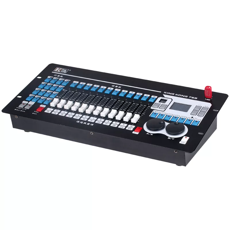 Kingkong 768 DMX Lighting Console 768 Channels Dual Optically Isolated Output 32 Moving Lights Auto Fixture Library Dual Language LCD Controller 60 Playback Scenes 600 Steps Dual-language Panel Live Event Stage Control Unit