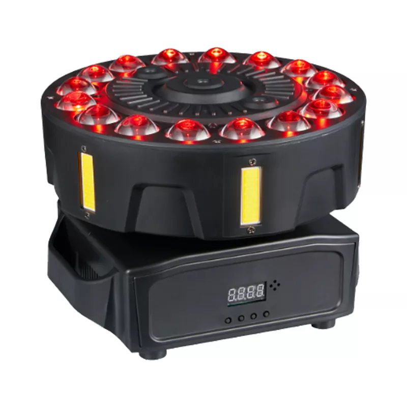 2 Flat Ferris Wheel Effect Light 160W AC100-240V 4° Narrow Beam 16RGBW 6Strobe 2RG Laser Adjustable XY Scan LCD Stage Lamp Built-in Program Fixture Independent Pixel Laser Control Equipment for Indoor KTV Party Rental Lighting Unit Mobile Stae Rental Party Venue Live Show Dance Room Mini Stage