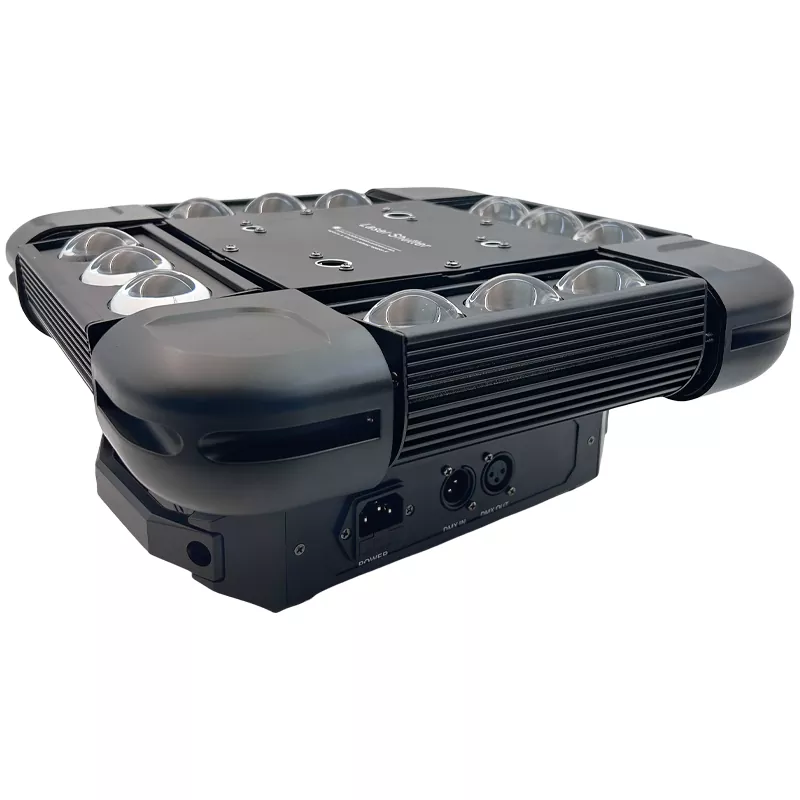 2 Four Head Snowstorm Stage Light 160W 12*10W RGBW RG Laser 5° Beam Ultra Smooth Full Dimming Strobe Effect Fixture Dynamic Light Show Program Equipment Indoor Club Party Performance Lighting Lamp for Banquet Nightclub Large Private Room Fashion Performance Show Events Mini Stage