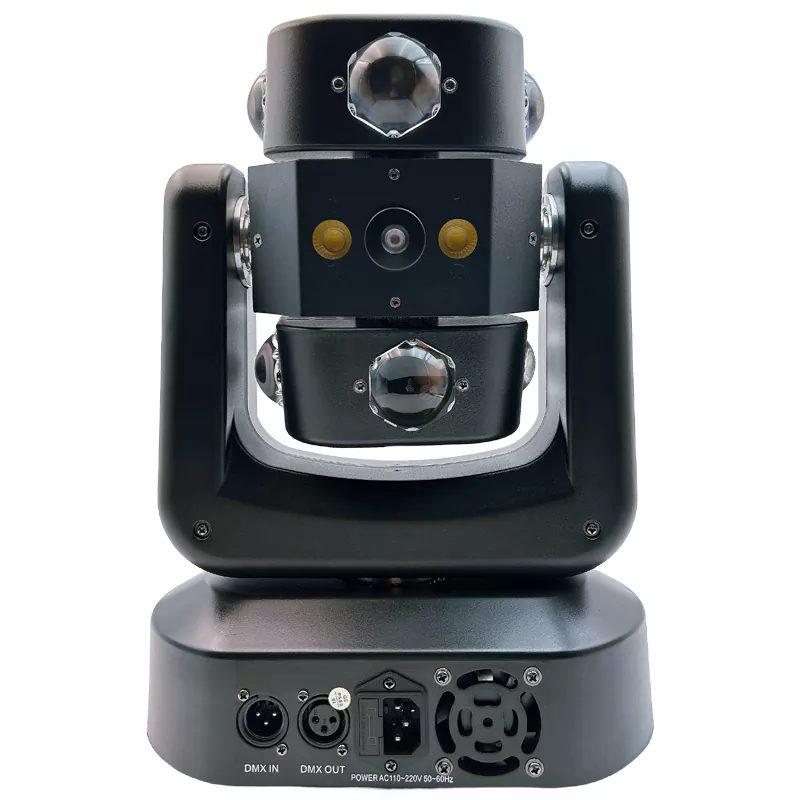 2 Multi Arm Wind Fire Wheel Moving Head Light 150W 8*15W CREE RGBW Dual RG Lasers Golden Strobe Stage Fixture Built-in Macro Effect Equipment Indoor Party KTV Wedding Performance Unit for Bar Wedding Ceremony Rental Event Wedding Rental Mini Stage