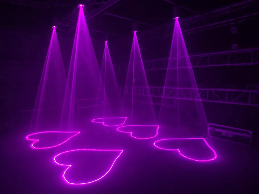 2W 3W RGB Animation Laser Projector IP65 Waterproof 20/30KPPS Scanner ±20/±25° DMX AUTO Master-Slave ILDA 100+ Beam Graphics Waterproof Ports Long Lifespan 30-60W Stage Lighting Full-color Indoor Outdoor Fixture for Advertising Scenic Lighting Shows Stable Performance Party Wedding Stage Equipment