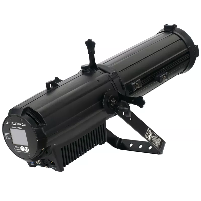 200W 300W COB RGBW CW WW LED Profile Spotlight Manual Zoom 50000H Lifespan 12-30/25-50Deg Aspheric Lens Four Dim Curves RDM DMX Master-Slave IP20 Aluminum Stage Lamp Studio Light for Wedding Gallery Commercial Stage Lighting Unit