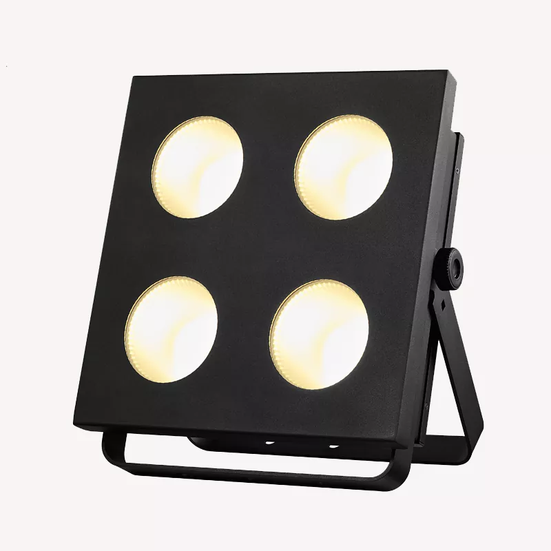 26 4*100W Single CW WW COB Blinder 400W Import LED Ra≥90 30Deg 11700Hz Flicker-Free 4/8CH DMX Master Slave Sound Auto Metal IP20 Stage Spot Professional Broadcast Fixture Housing Indoor Performance Equipment for Wedding Theatre TV Recording Lighting Solution
