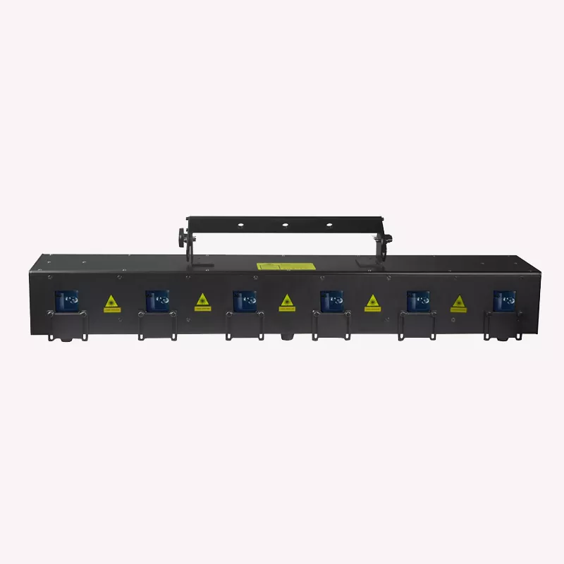 6-Heads RGB Animation Laser Light 6-Beam Array 20KPPS Scanner DMX512 12CH/60CH Control Analog Modulation IP61 Dustproof Class 4 Laser Stage Lighting Projector DMX/Sound/Auto/ILDA Modes PC Control Club Bar Party Show Lighting Equipment