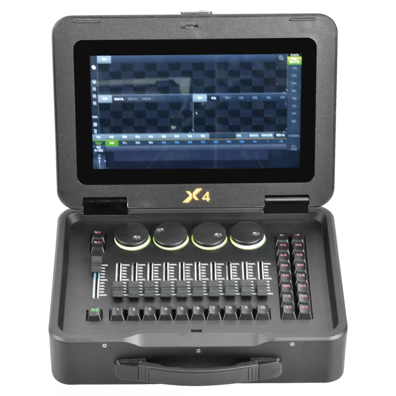 BATON-X4 Foldable Compact Lighting Console Custom Industrial Mainboard Intel CPU 4G RAM 128G SSD 11.6Inch Capacitive Touch UPS 2048DMX Art-Net 4096CH RDM Wireless Remote Controller Stage Hardware Multi-Function Light Desk Indoor Outdoor Compact Event Lighting Device