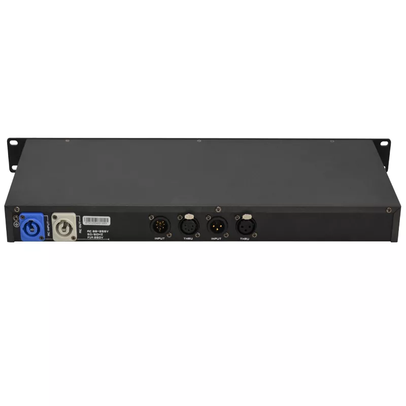 1U 8CH RDM DMX Distributor Bidirectional Data 3Pin 5Pin XLR Input Eight Output HV Protection Isolated Signal Wide AC88-256V Power LED Indicator Rack Mount Amplifier Stage Signal Booster Professional Lighting Controller Accessory for Theatre Stage Live Event System
