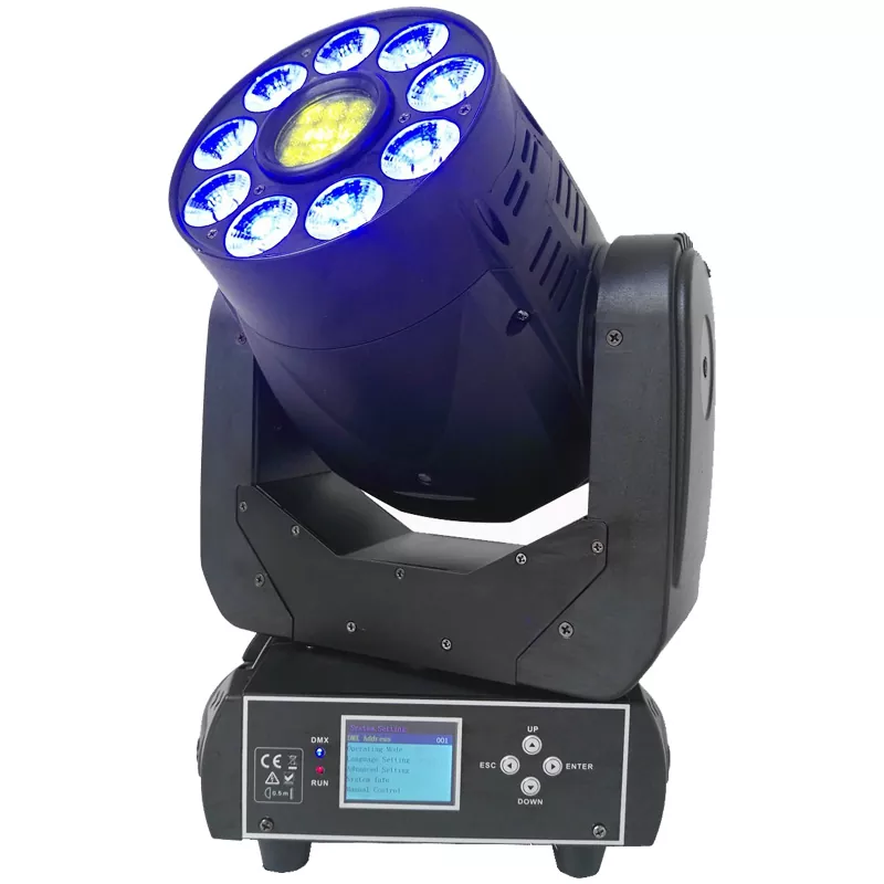 3 Dual Function Spot Wash Moving Head 75W+9*12W 6in1 LED 16bit Prism Electronic Focus LCD Stage Light Mini 30W Indoor Performance Lamp for Banquet Show Wedding Disco Party KTV Entertainment Venue
