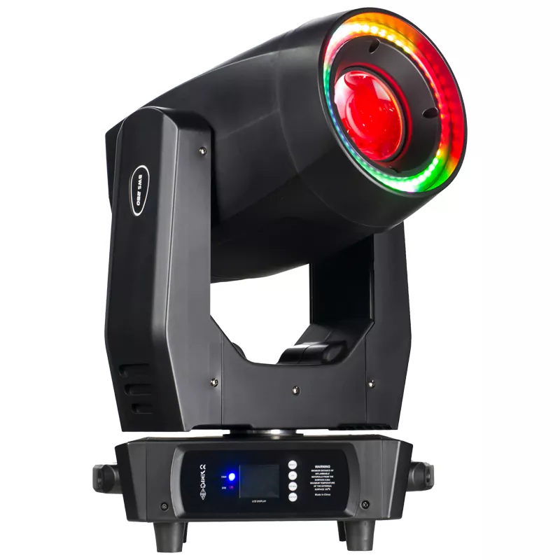 3 280W BWS LED Ring Moving Head 250W White 96RGB Strip AC100-240V 22/25 DMX 8.5-35° Zoom LCD IP20 Stage Light Electronic Focus Multi Strobe Fixture Wide Adjustable Beam Equipment Multi Scene Programmable Performance Lamp for Banquet Club Venue Festival Wedding Evening Party Stage