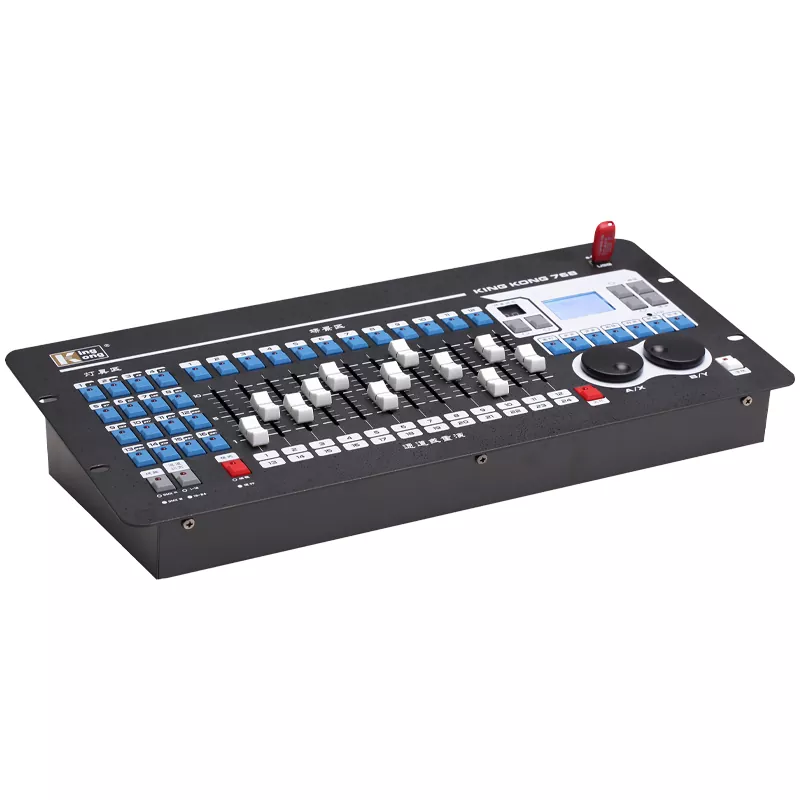 3 Kingkong 768 DMX Lighting Console 768 Channels Dual Optically Isolated Output 32 Moving Lights Auto Fixture Library Dual Language LCD Controller 60 Playback Scenes 600 Steps Dual-language Panel Live Event Stage Control Unit