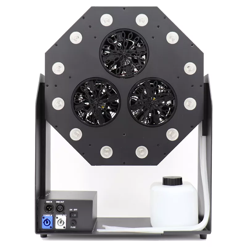 Super Bubble Machine 120W 12*8W RGBW LED 5.8L Tank 3000pcs/s Stage Effect Equipment Remote DMX Control Colorful Bubble Atmosphere Fixture Professional Event Wedding Party Color Bubble Maker Unit for Ceremony Wedding Festival Holiday Event Private Banquet Performance Stage