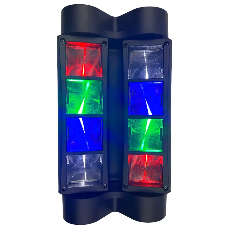 8 Eyes RGBW Spider Moving Head Light 40W Ultra Smooth Dimming Dual 60-150° Scan Stage Effect Lamp Synchronous Fixture Mini Ultra Light Easy Truss Mount Indoor Party KTV Lighting Unit for Disco Room Art Performance Fashion Show Cocktail Event Rental Booth Mini Stage