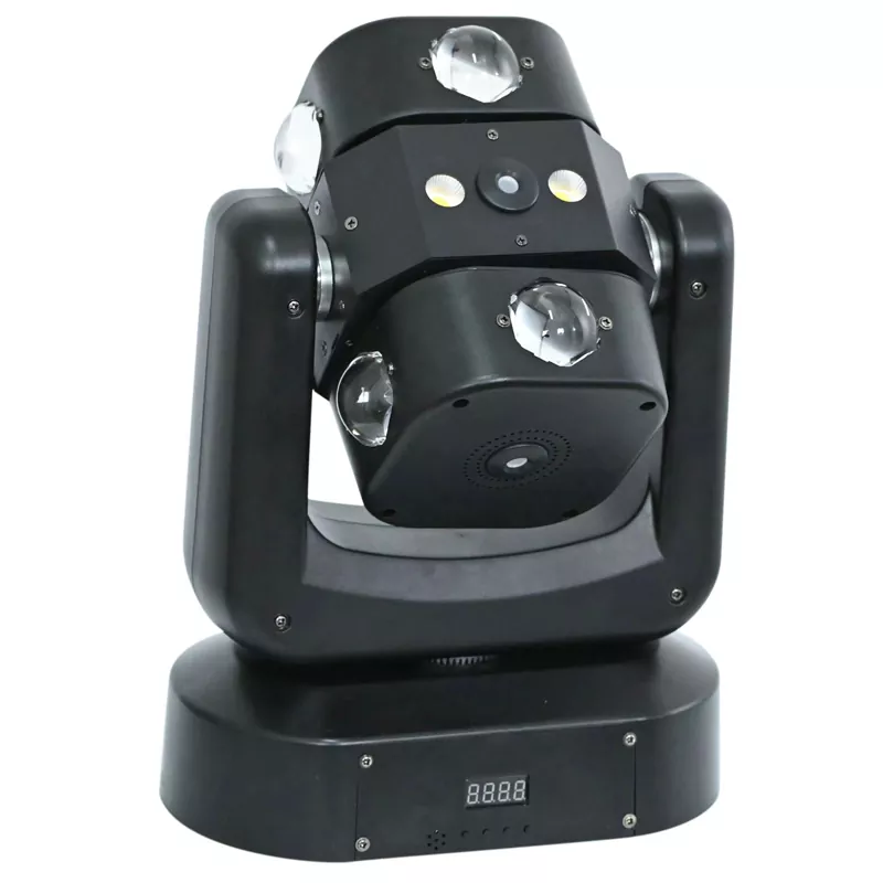 3 Multi Arm Wind Fire Wheel Moving Head Light 150W 8*15W CREE RGBW Dual RG Lasers Golden Strobe Stage Fixture Built-in Macro Effect Equipment Indoor Party KTV Wedding Performance Unit for Bar Wedding Ceremony Rental Event Wedding Rental Mini Stage