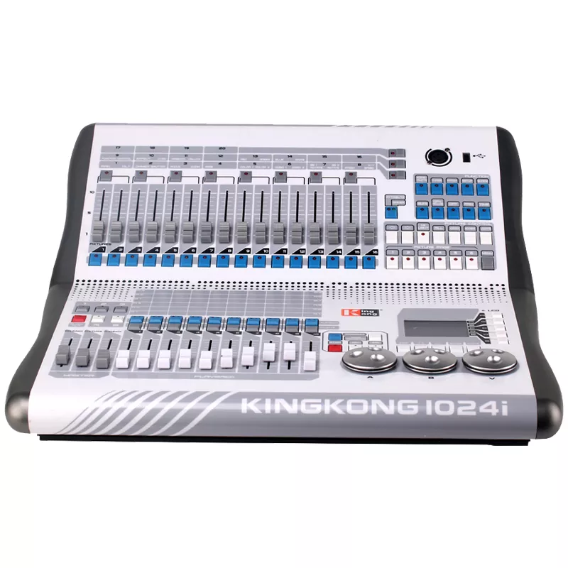 3 King Kong 1024I DMX Console 1024 Channels Dual Isolated Output Art-Net Port RDM Function Built-in Simulator R20 Pearl Library Lighting Controller Dual Language 10 Faders Light Desk Indoor Outdoor Event Hardware Professional Stage Performance Equipment