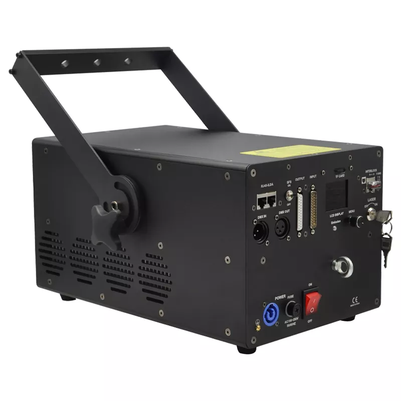 336 15W RGB Diode Laser 40KPPS 50° Scanner Analog Modulation IP51 18/25CH DMX ILDA Sound Auto Master-Slave Support RJ45 DB25 XLR Ports TF Card Multi Safety Interfaces 300W Stage Lighting Device Indoor Outdoor Performance Equipment Professional Laser Projector
