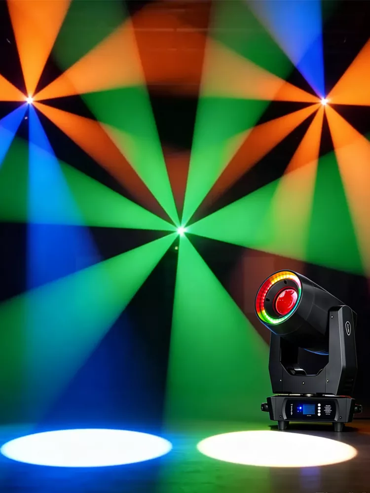 280W BWS LED Ring Moving Head 250W White 96RGB Strip AC100-240V 22/25 DMX 8.5-35° Zoom LCD IP20 Stage Light Electronic Focus Multi Strobe Fixture Wide Adjustable Beam Equipment Multi Scene Programmable Performance Lamp for Banquet Club Venue Festival Wedding Evening Party Stage
