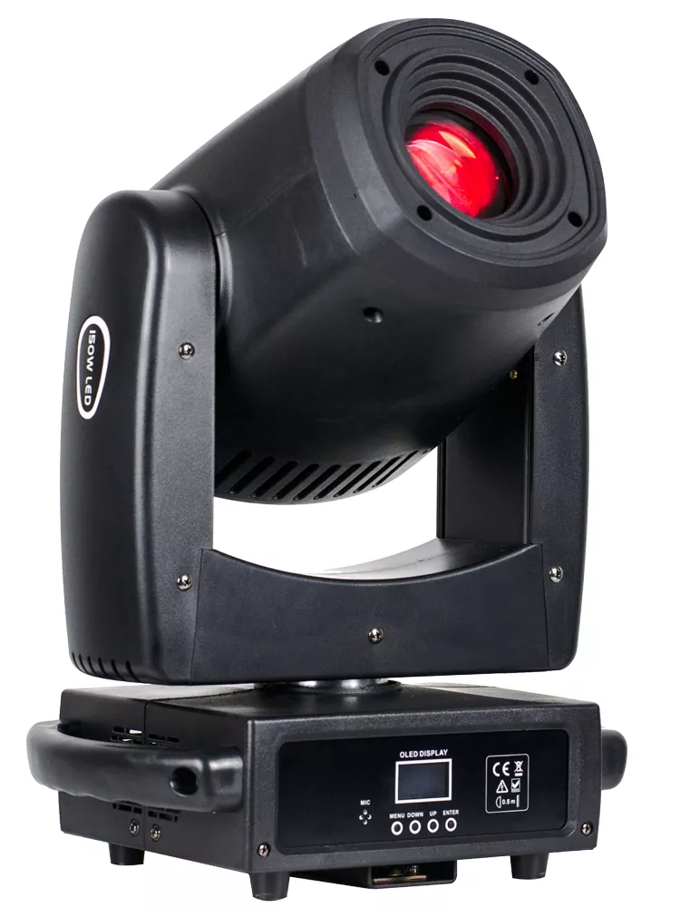 34 150W LED Spot Zoom Moving Head 180W DMX 9-14° Zoom 540°190° Dual Prism OLED Stage Light Electronic Focus Multi Strobe Fixture OLED Equipment Indoor Performance Lamp for KTV Show Venue Banquet Party Livehouse Wedding Stage