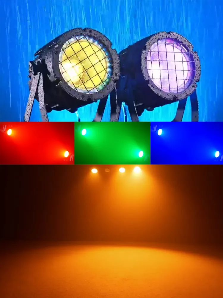 IP65 Waterproof Splicable RGBA+WW COB Par Light 350W RDM DMX 1800-8500K CRI92+ 12000LM 30/60° Beam Fixture Splicing Linear Wash Stage Lamp Outdoor Event Landscape Performance Unit for Wedding Lawn Stage Festival Performance Concert Venue Fashion Show Church Events Live Music