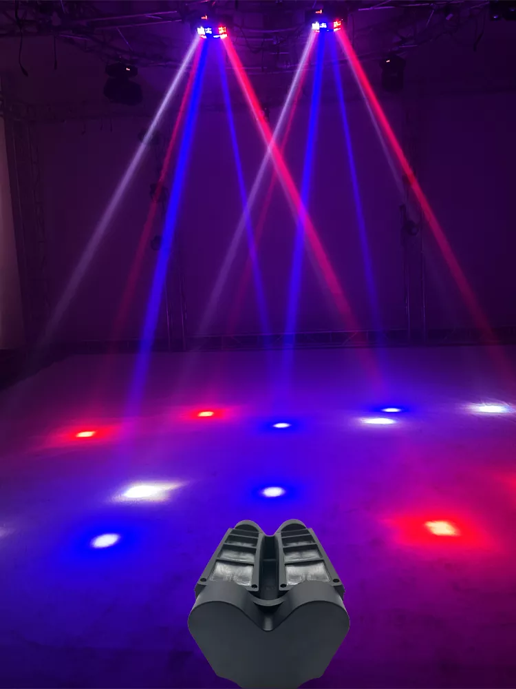 8 Eyes RGBW Spider Moving Head Light 40W Ultra Smooth Dimming Dual 60-150° Scan Stage Effect Lamp Synchronous Fixture Mini Ultra Light Easy Truss Mount Indoor Party KTV Lighting Unit for Disco Room Art Performance Fashion Show Cocktail Event Rental Booth Mini Stage