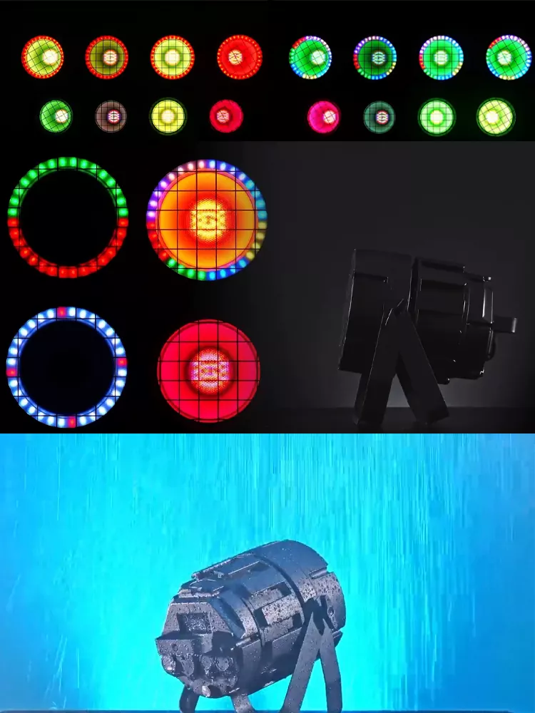 IP65 Waterproof Splicable RGBA+WW COB Par Light 350W RDM DMX 1800-8500K CRI92+ 12000LM 30/60° Beam Fixture Splicing Linear Wash Stage Lamp Outdoor Event Landscape Performance Unit for Wedding Lawn Stage Festival Performance Concert Venue Fashion Show Church Events Live Music