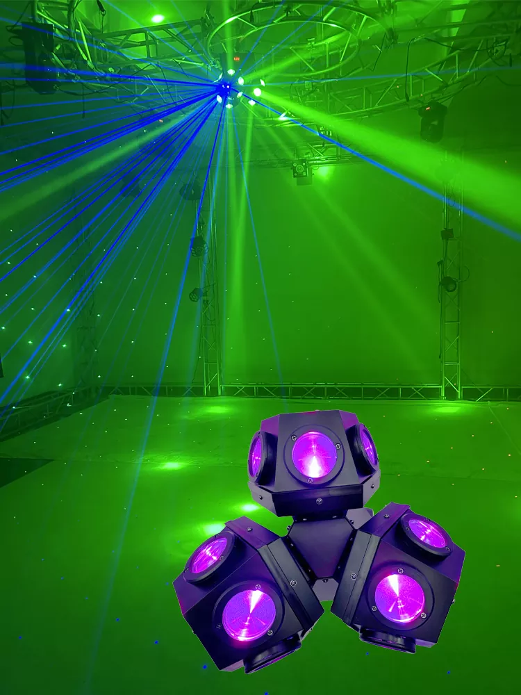 34-2 18*12W 4IN1 RGBW Moving Head Light RG&B Triple Laser 180W AC90-240V 15/18 DMX 540°Pan 220°Tilt Fan Cooling Stage Fixture Sync Independent Laser Control LED Menu Equipment Indoor Performance Lamp Multiple Built-in Macro Effects Party Lighting Unit for Music Bar Dance Room Banquet Indoor Show Mini Stage