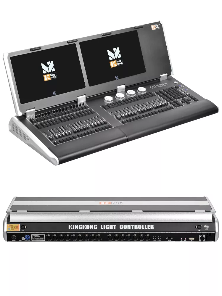 34 BATON6616 Professional Stage Console Custom Linux OS 9th Gen I3 ASUS Mainboard Dual BOE 15Inch Touch ≥16DMX Expand 32768CH ART-Net AI Wireless Mobile Remote Lighting Controller Multi-Scheme Running Stage Equipment Large Venue Event Lighting Device with Case
