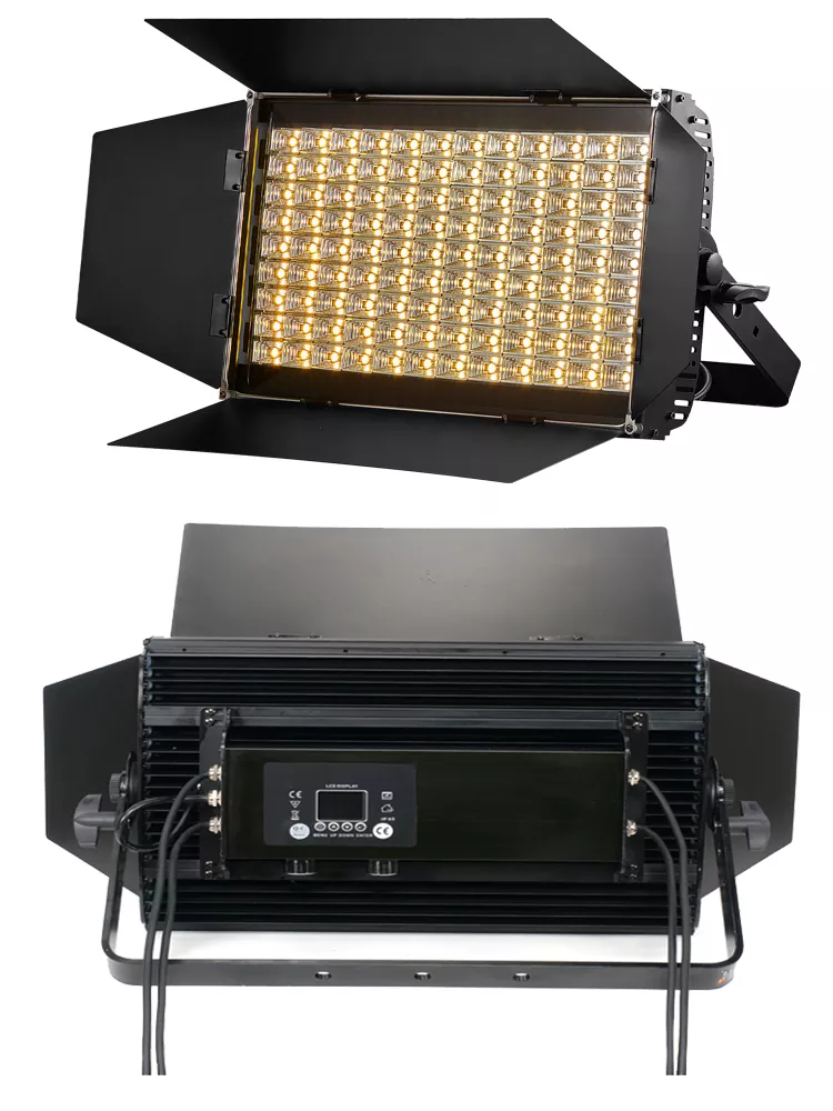 -34 320W 108×3W RGB CW WW LED Flood Panel 60Degree Fixed Beam Ra≥90 Fanless Aluminum IP65 DMX Master Slave Auto 1/3/6CH Linear Dimming Strobe Stage Wash Light Outdoor Indoor Performance Fixture Professional Event Backdrop Lighting Equipment for Theatre Wedding Outdoor Stage Decoration